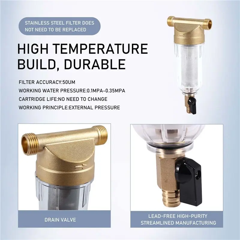 A56P-4 Split-Mouth Water Filters Front Purifier Copper Lead Pre-Filter Backwash Remove Rust Contaminant Sediment Pipe
A56P-4 Split-Mouth Water Filters Front Purifier Copper Lead Pre-Filter Backwash Remove Rust Contaminant Sediment Pipe