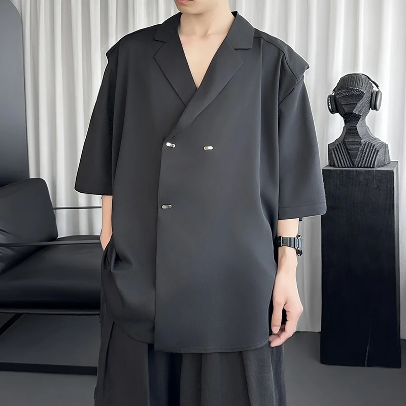 2025 Summer Black Short Sleeved Shirts Men Korean Comfortable Blouses Male Casual Loose Single Breasted Shirt
2025 Summer Black Short Sleeved Shirts Men Korean Comfortable Blouses Male Casual Loose Single Breasted Shirt