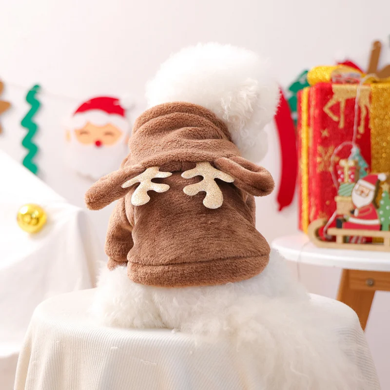 Pet Dog Cat Costume Golden Reindeer Antlers Christmas Flannel Onesie, Pet Circle Festive Holiday Pajamas Outfit for Puppy
Pet Dog Cat Costume Golden Reindeer Antlers Christmas Flannel Onesie, Pet Circle Festive Holiday Pajamas Outfit for Puppy