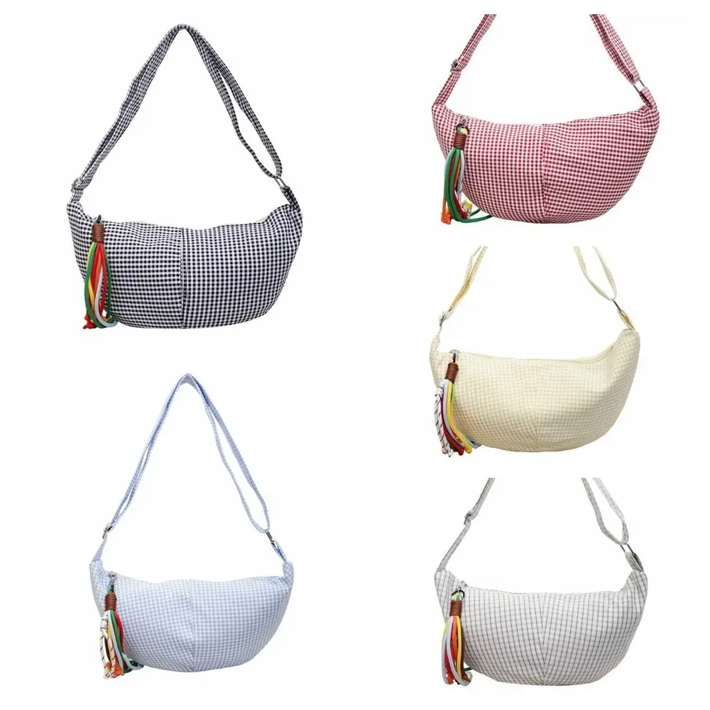 Storage Bag Zipper Plaid Shoulder Bag Colth Large Capacity Dumpling Bag Lightweight Multicolor Crossbody Bag Spring
Storage Bag Zipper Plaid Shoulder Bag Colth Large Capacity Dumpling Bag Lightweight Multicolor Crossbody Bag Spring