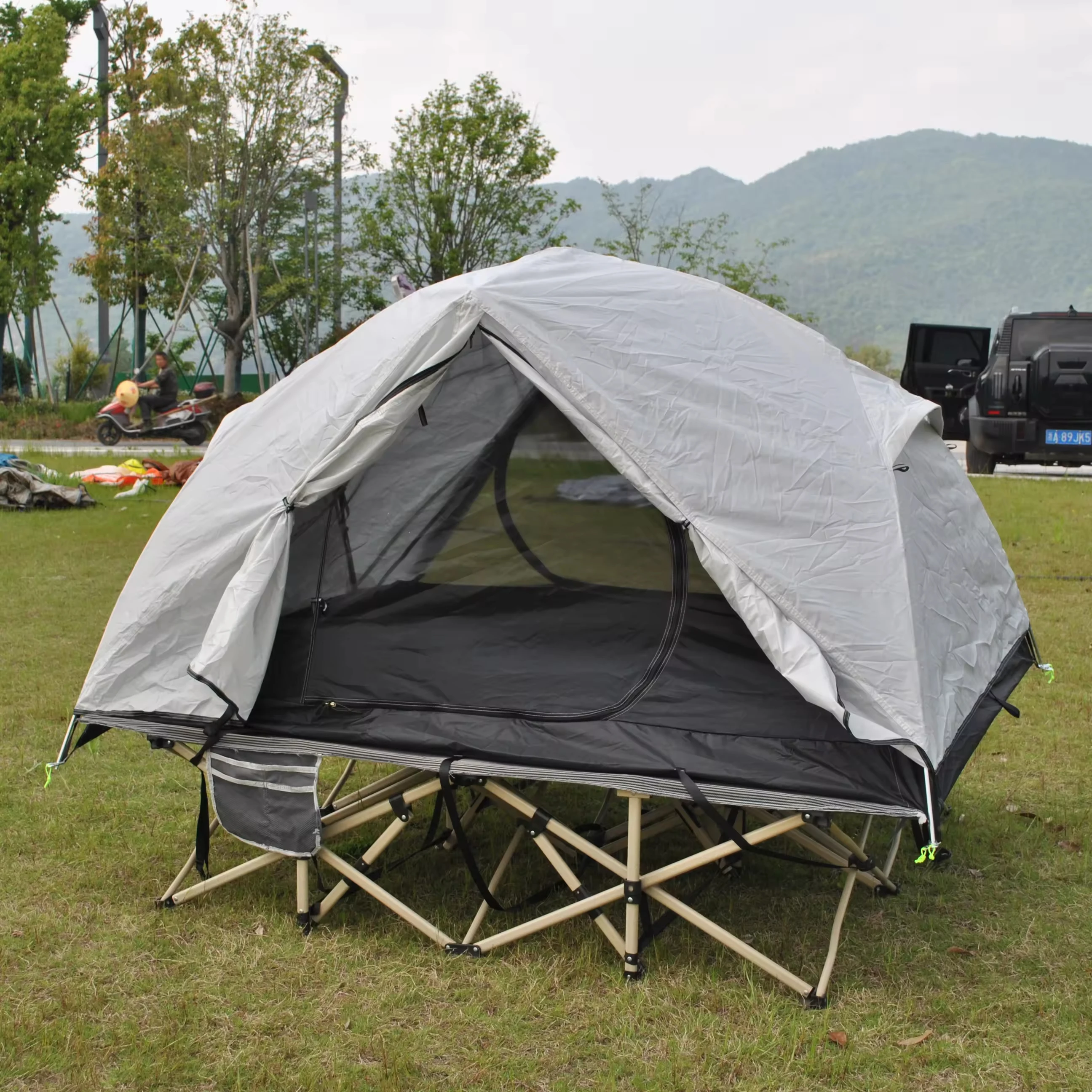 Ultralight Breathable Double Layer Summer 2-Person One Bedroom Oxford Backpacking Tent for Cot Bed & Bikepacking Includes Cot
Ultralight Breathable Double Layer Summer 2-Person One Bedroom Oxford Backpacking Tent for Cot Bed & Bikepacking Includes Cot