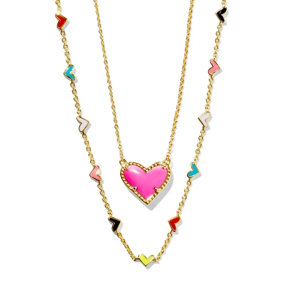 VKVVA Fashion Jewelry Ari Neon Pink Pendant Necklace Multi-Heart Strand Chain Layering Set for Women Unique Gifts
VKVVA Fashion Jewelry Ari Neon Pink Pendant Necklace Multi-Heart Strand Chain Layering Set for Women Unique Gifts