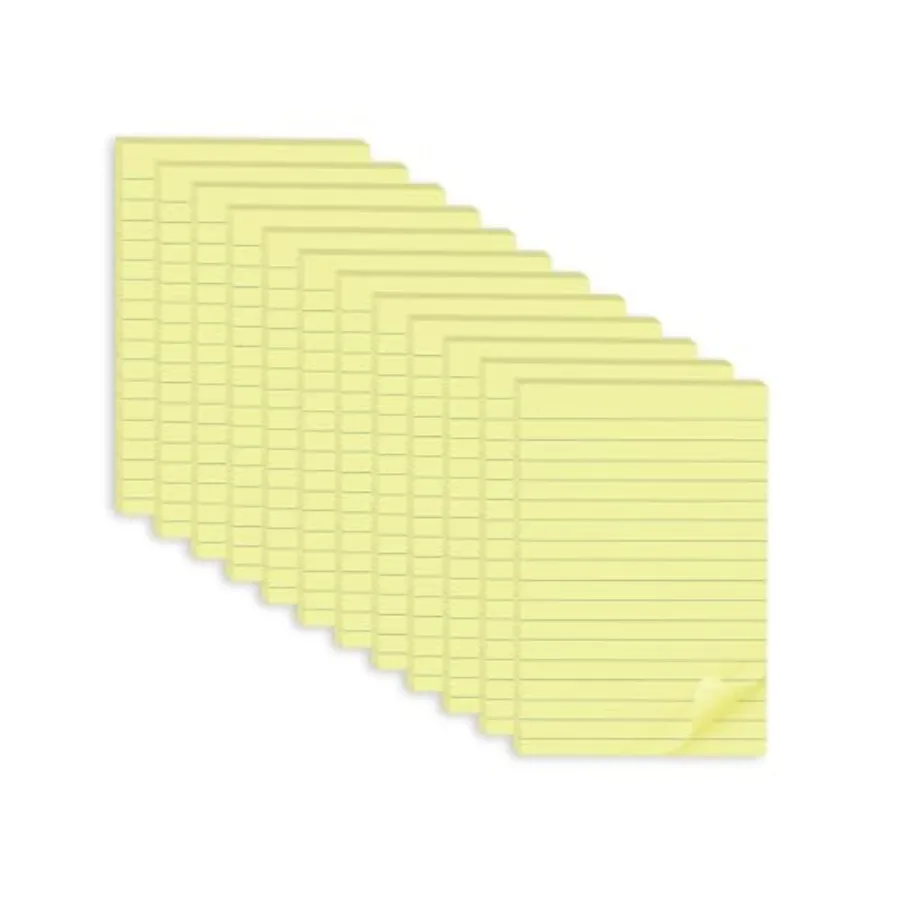 Pack Lined Sticky Notes 4x6 in, Yellow Large Notepads with Lines, Ruled Stickies Super Sticking Power, Office School Memo Note
Pack Lined Sticky Notes 4x6 in, Yellow Large Notepads with Lines, Ruled Stickies Super Sticking Power, Office School Memo Note