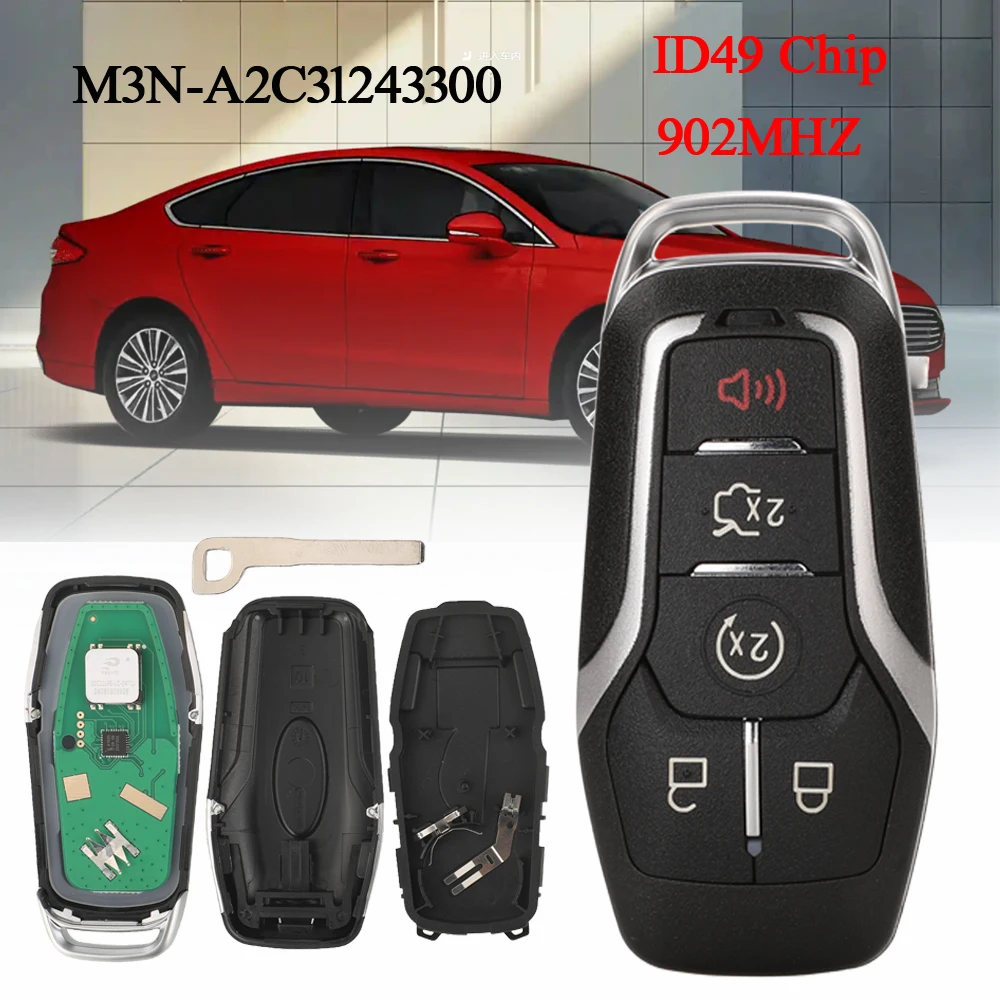 Jingyuqin M3N-A2C31243300 5-кнопочный дистанционный ключ ID49 чип 902 МГц HITAG PRO для Ford Fusion Explorer Edge Mustang 2013-2017
Jingyuqin M3N-A2C31243300 5-кнопочный дистанционный ключ ID49 чип 902 МГц HITAG PRO для Ford Fusion Explorer Edge Mustang 2013-2017