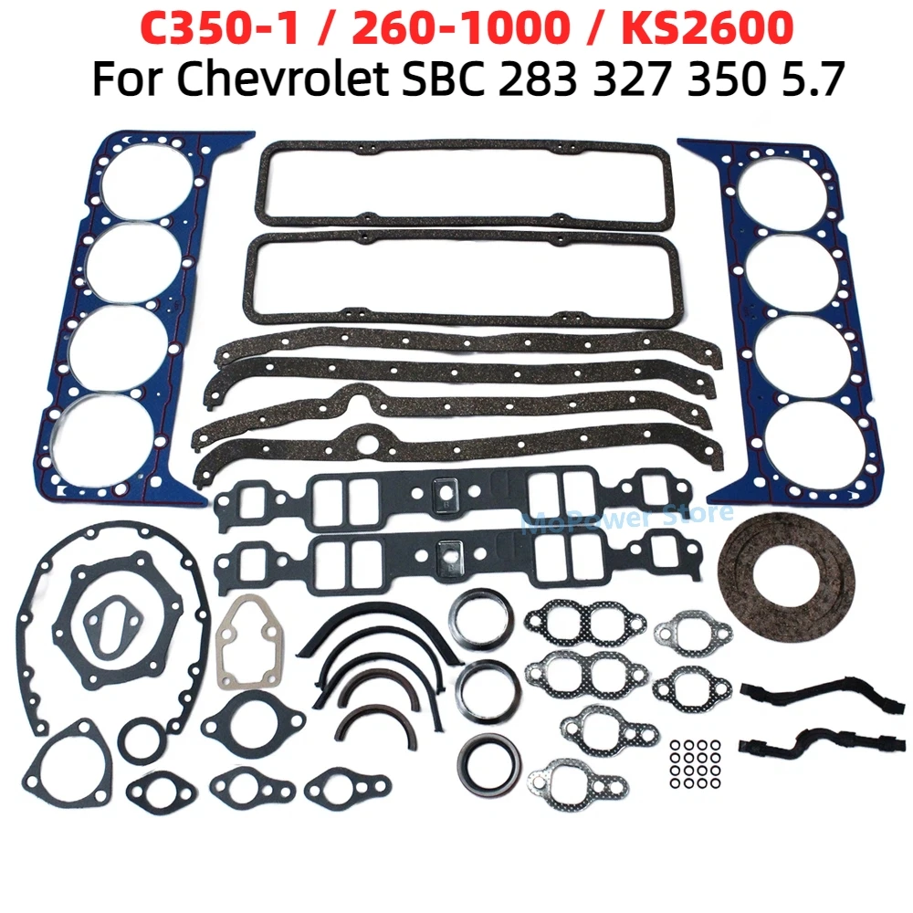 C350-1 260-1000 KS2600 Full Engine Gasket Set for Chevrolet SBC 283 327 350 5.7 include Timing Cover /Rear Main Seal ...
C350-1 260-1000 KS2600 Full Engine Gasket Set for Chevrolet SBC 283 327 350 5.7 include Timing Cover /Rear Main Seal ...