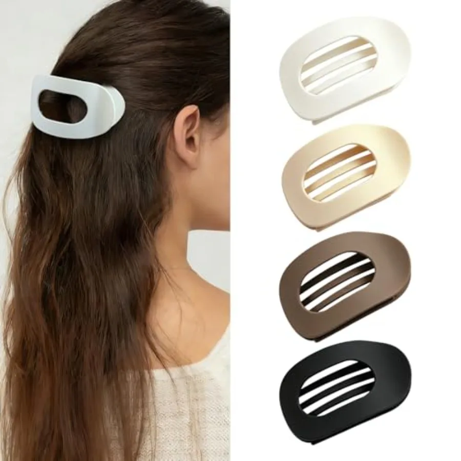 Bphne 4 Pack Flat Hair Clips for Women Matte Oval French Claw Clips, 3.8 Inch Non Slip Strong Hold for Thick Thin Hair, Lay Fla
Bphne 4 Pack Flat Hair Clips for Women Matte Oval French Claw Clips, 3.8 Inch Non Slip Strong Hold for Thick Thin Hair, Lay Fla