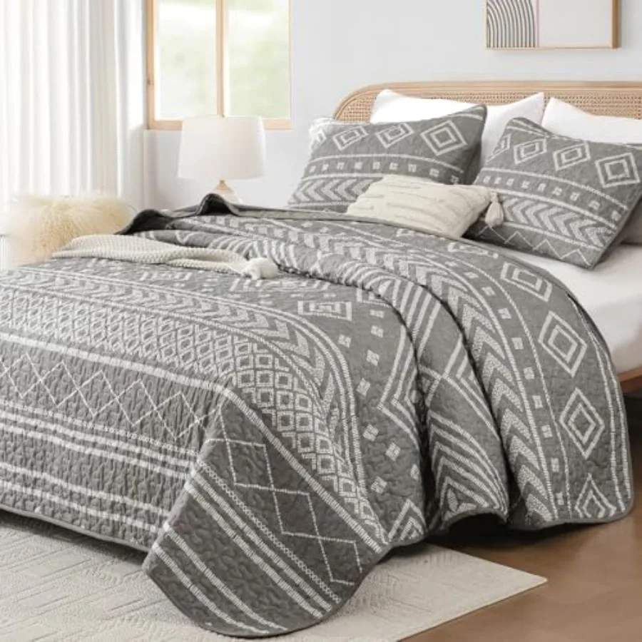 Size Quilt Boho Stripe Fall Bedspreads Bedding Set Aztec Bohemian Farmhouse Lightweight Coverlet Set with 2 Shams for Bed 96x90
Size Quilt Boho Stripe Fall Bedspreads Bedding Set Aztec Bohemian Farmhouse Lightweight Coverlet Set with 2 Shams for Bed 96x90
