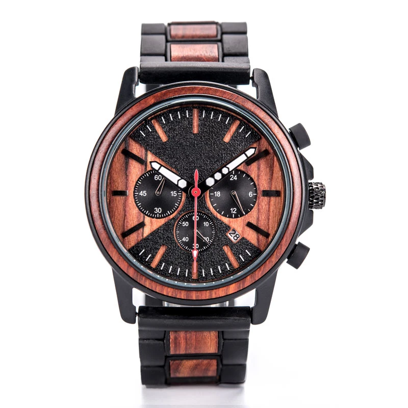 Multi Function Wooden Watch Sturdy Steel Wood Material Waterproof Luminous Clear Calendar
Multi Function Wooden Watch Sturdy Steel Wood Material Waterproof Luminous Clear Calendar