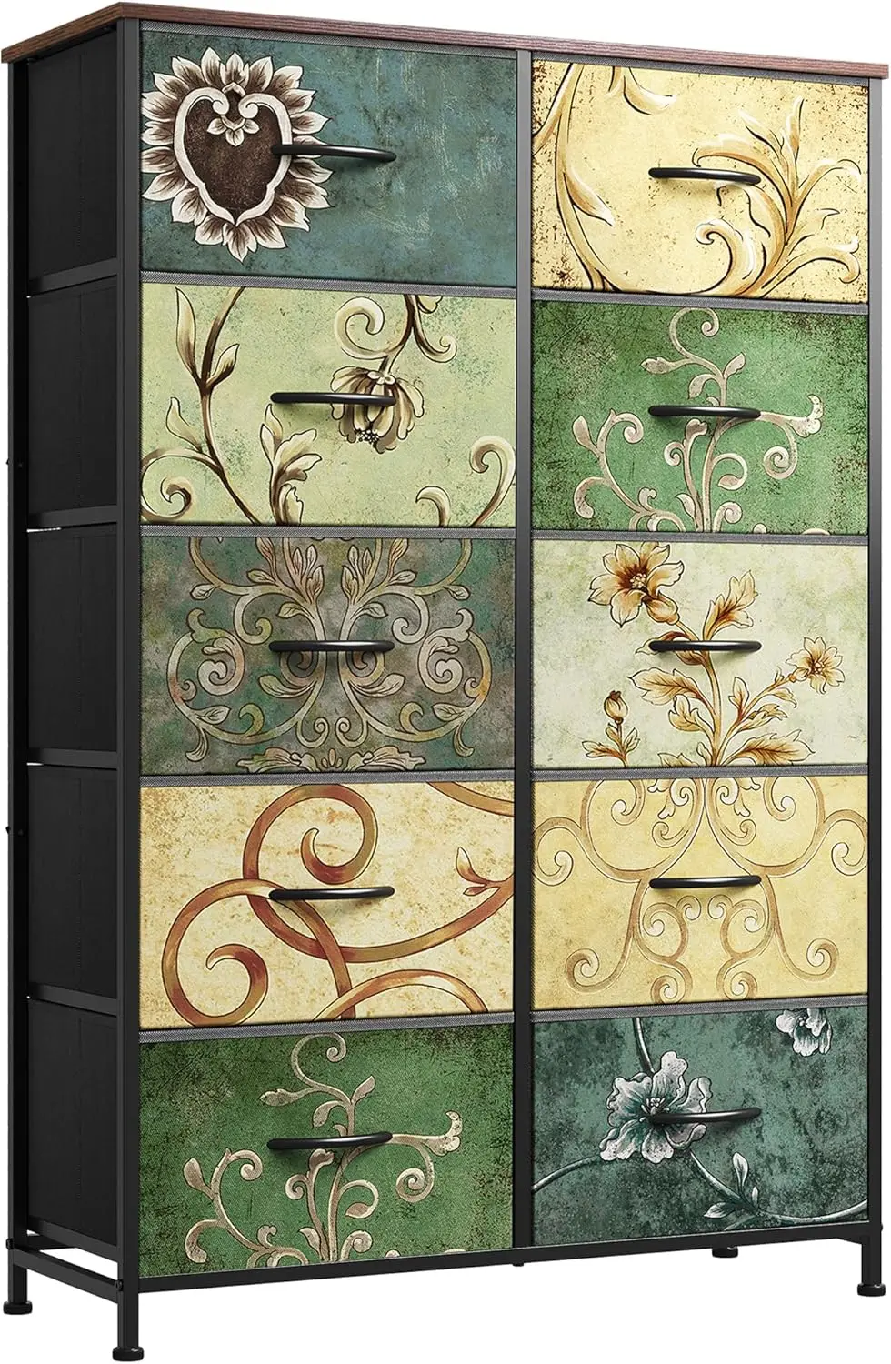 Tall Dresser for Bedroom with 10 Drawers, Chest of Drawers, Fabric Dresser for Closet, Hallway, Living Room, Entryway, Floral
Tall Dresser for Bedroom with 10 Drawers, Chest of Drawers, Fabric Dresser for Closet, Hallway, Living Room, Entryway, Floral