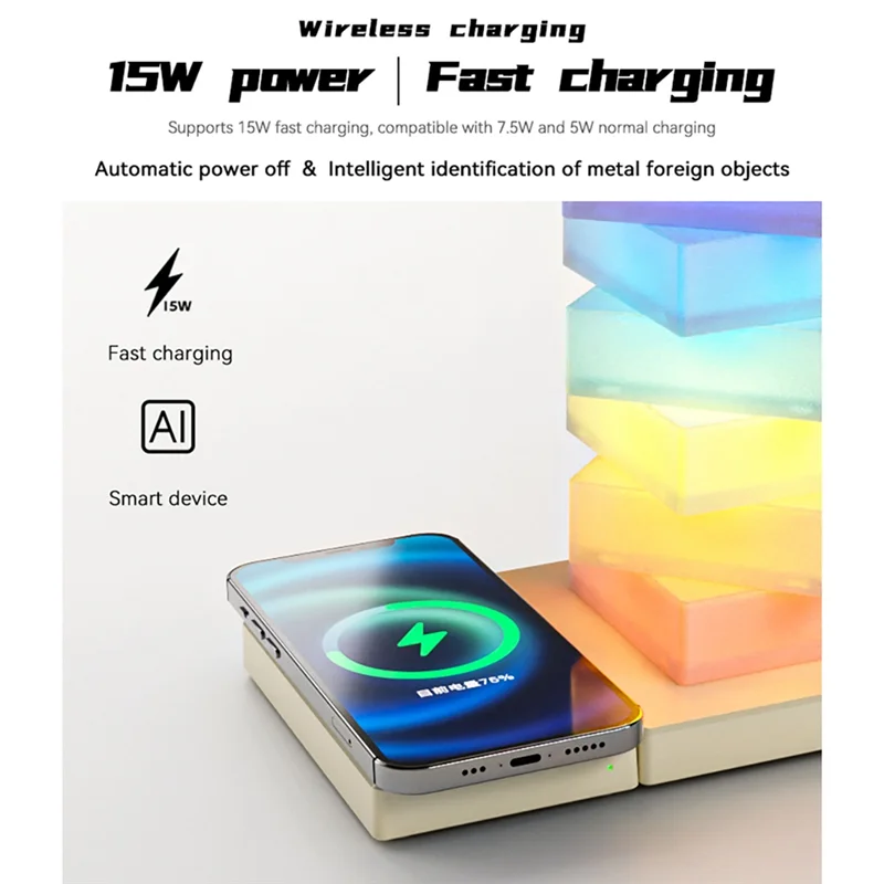 IALJ-LED Bedside Table Lamp Wireless Charger Night Light Ambient Light RGB DIY Dimmable Nightstand Lamp Bedroom Dec
IALJ-LED Bedside Table Lamp Wireless Charger Night Light Ambient Light RGB DIY Dimmable Nightstand Lamp Bedroom Dec