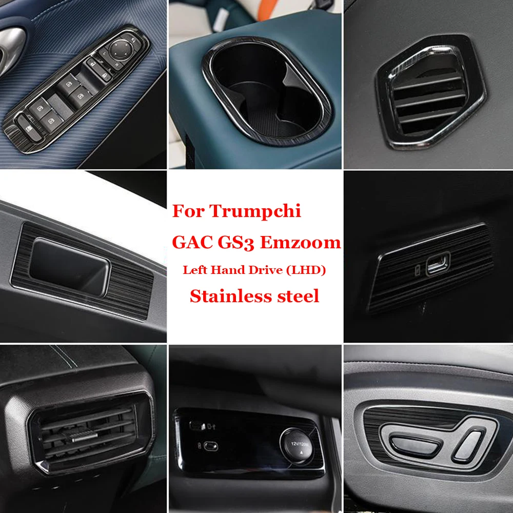 For Trumpchi GAC GS3 Emzoom 2023 2024 Stainless steel Car Glass Lift Button air vent USB Socket Decor Cover Accessories
For Trumpchi GAC GS3 Emzoom 2023 2024 Stainless steel Car Glass Lift Button air vent USB Socket Decor Cover Accessories