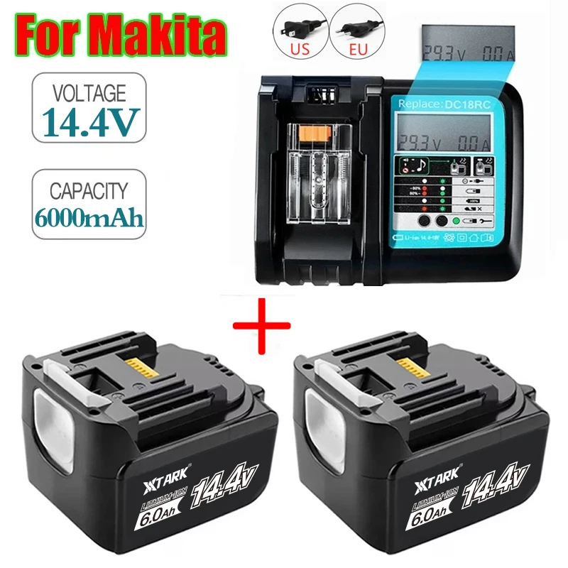 BL1440 BL1430 14.4V 6000mAh Lithium Cordless Power Tools Rechargeable Battery for Makita BL1415 BL1460 194559-8 BDF343 TD130D
BL1440 BL1430 14.4V 6000mAh Lithium Cordless Power Tools Rechargeable Battery for Makita BL1415 BL1460 194559-8 BDF343 TD130D