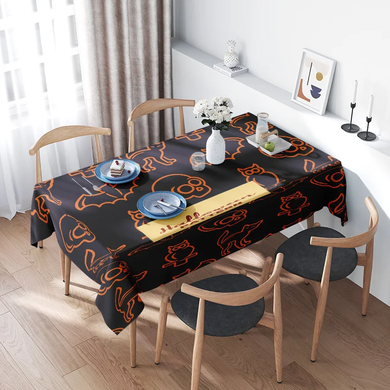Black Tablecloth Halloween Decoration Polyester Dining Covers with Ghost Cat Pattern for Home Party Decorations 150x230cm (Red)
Black Tablecloth Halloween Decoration Polyester Dining Covers with Ghost Cat Pattern for Home Party Decorations 150x230cm (Red)