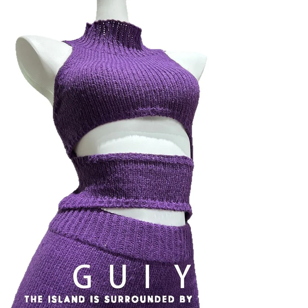 Sexy Lingerie Set In A Pure And Alluring Purple Color, Featuring A Hollowed-out Sweater With High Collar Pure Desire Casual TD9T
Sexy Lingerie Set In A Pure And Alluring Purple Color, Featuring A Hollowed-out Sweater With High Collar Pure Desire Casual TD9T