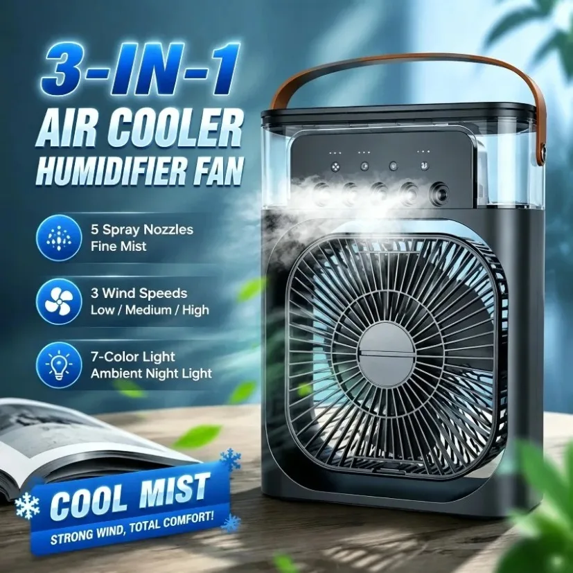 Usb 5 Hole Water Mist Fan Multifunctional Desktop Humidifier Air Cooler Portable Cooling Fan for Home Office Bedroom Daily Use
Usb 5 Hole Water Mist Fan Multifunctional Desktop Humidifier Air Cooler Portable Cooling Fan for Home Office Bedroom Daily Use