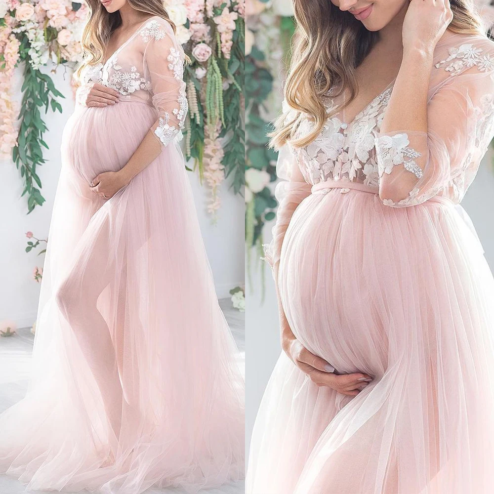 Maternity Prom Dresses for Photoshoot Lace Applique Women Gowns Wedding Bridal Robe Boudoir Sleepwear Bathrobe Pregnant Dress
Maternity Prom Dresses for Photoshoot Lace Applique Women Gowns Wedding Bridal Robe Boudoir Sleepwear Bathrobe Pregnant Dress