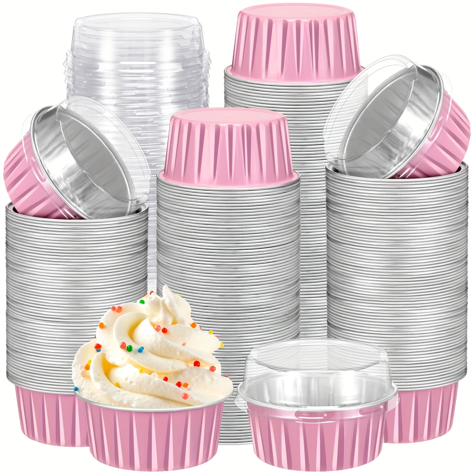 400-Pack Pink Aluminum Foil Baking Cups with Secure-Fit Lids – 5oz Disposable Mini Dessert Containers for Cupcakes, Muffins, Crème Brûlée, Flan & More – Ideal for Parties, Weddings & Everyday Baking
400-Pack Pink Aluminum Foil Baking Cups with Secure-Fit Lids – 5oz Disposable Mini Dessert Containers for Cupcakes, Muffins, Crème Brûlée, Flan & More – Ideal for Parties, Weddings & Everyday Baking