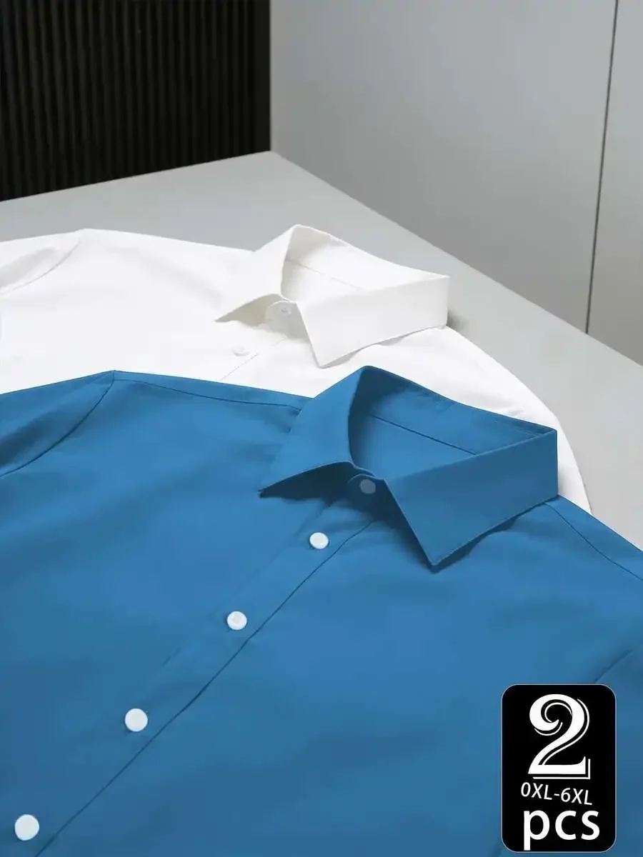 Mens 2-Piece Set: Collared Button-Down Long Sleeve Shirts, 97% Polyester 3% Spandex, Breathable Quick Dry, Formal Business
Mens 2-Piece Set: Collared Button-Down Long Sleeve Shirts, 97% Polyester 3% Spandex, Breathable Quick Dry, Formal Business