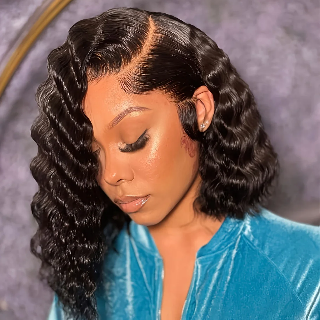 Brazilian Human Hair Lace Front Short Bob Deep Wave Curly Wigs 13X4 Lace Frontal Wig 200% Density Water Wave Wig For Black Women
Brazilian Human Hair Lace Front Short Bob Deep Wave Curly Wigs 13X4 Lace Frontal Wig 200% Density Water Wave Wig For Black Women