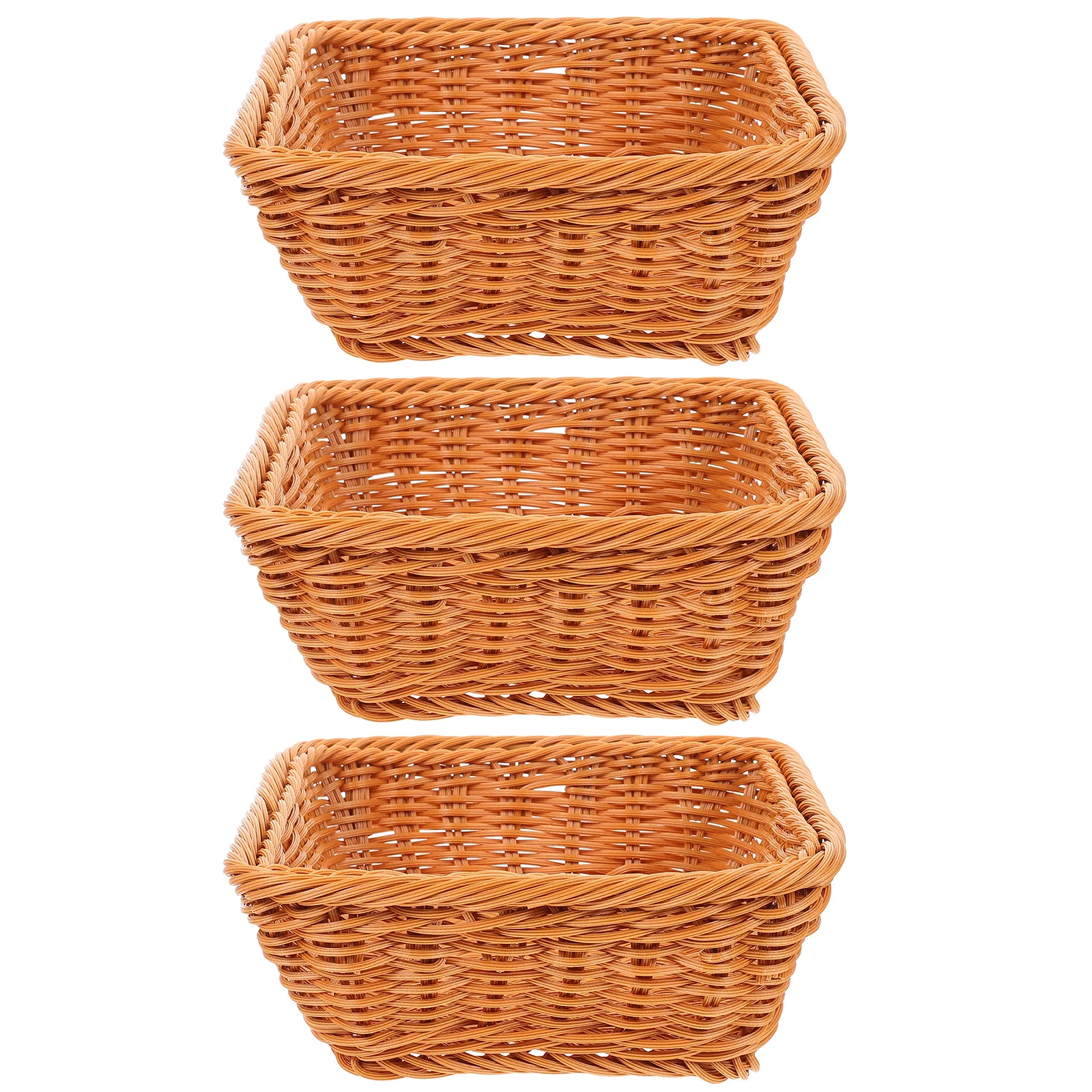 3pcs Braided Bread Basket Imitation Rattan Woven Plastic Fruit Storage Sundries Baskets Set of Home Decor Snack Container
3pcs Braided Bread Basket Imitation Rattan Woven Plastic Fruit Storage Sundries Baskets Set of Home Decor Snack Container