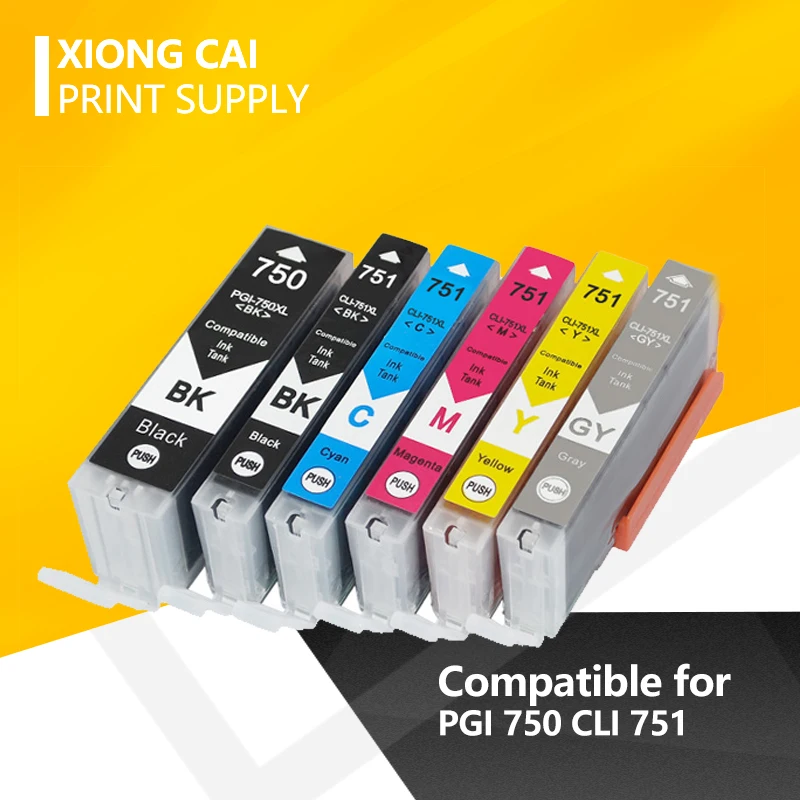 PGI750 CLI751 Compatible Ink Cartridge for Canon MG6370 MG7170 MG7570 IP8770 MG6770 MG6670 PGI-750 CLI-751 PGI 750
PGI750 CLI751 Compatible Ink Cartridge for Canon MG6370 MG7170 MG7570 IP8770 MG6770 MG6670 PGI-750 CLI-751 PGI 750