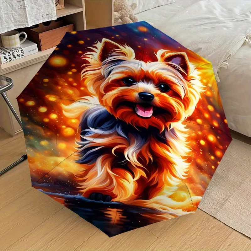 3-Fold Lightweight Umbrella with Automatic Open - Durable Iron Frame, Cute Yorkie Cosmic Pattern Design, 8-Rib Construction fo
3-Fold Lightweight Umbrella with Automatic Open - Durable Iron Frame, Cute Yorkie Cosmic Pattern Design, 8-Rib Construction fo
