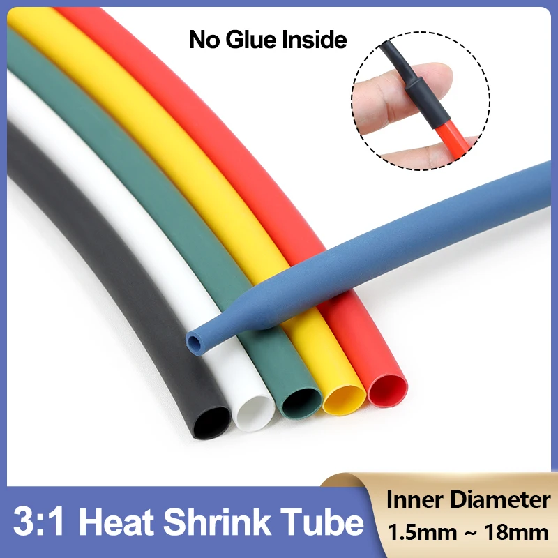 3:1 No Glue Heat Shrink Tube Dia 1.5/3/4.5/6/9/12/15/18mm Polyolefin Insulated Waterproof Protection Lined Cable Sleeving Black
3:1 No Glue Heat Shrink Tube Dia 1.5/3/4.5/6/9/12/15/18mm Polyolefin Insulated Waterproof Protection Lined Cable Sleeving Black