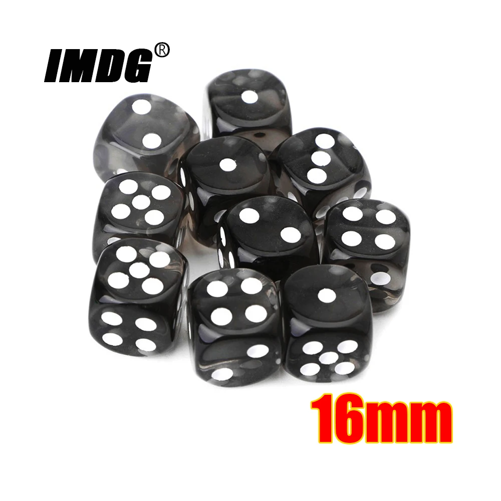 10pcs/Pack Transparent Black White Acrylic Dice 16mm Dot Round Corner High Quality Boutique Game Cubes
10pcs/Pack Transparent Black White Acrylic Dice 16mm Dot Round Corner High Quality Boutique Game Cubes