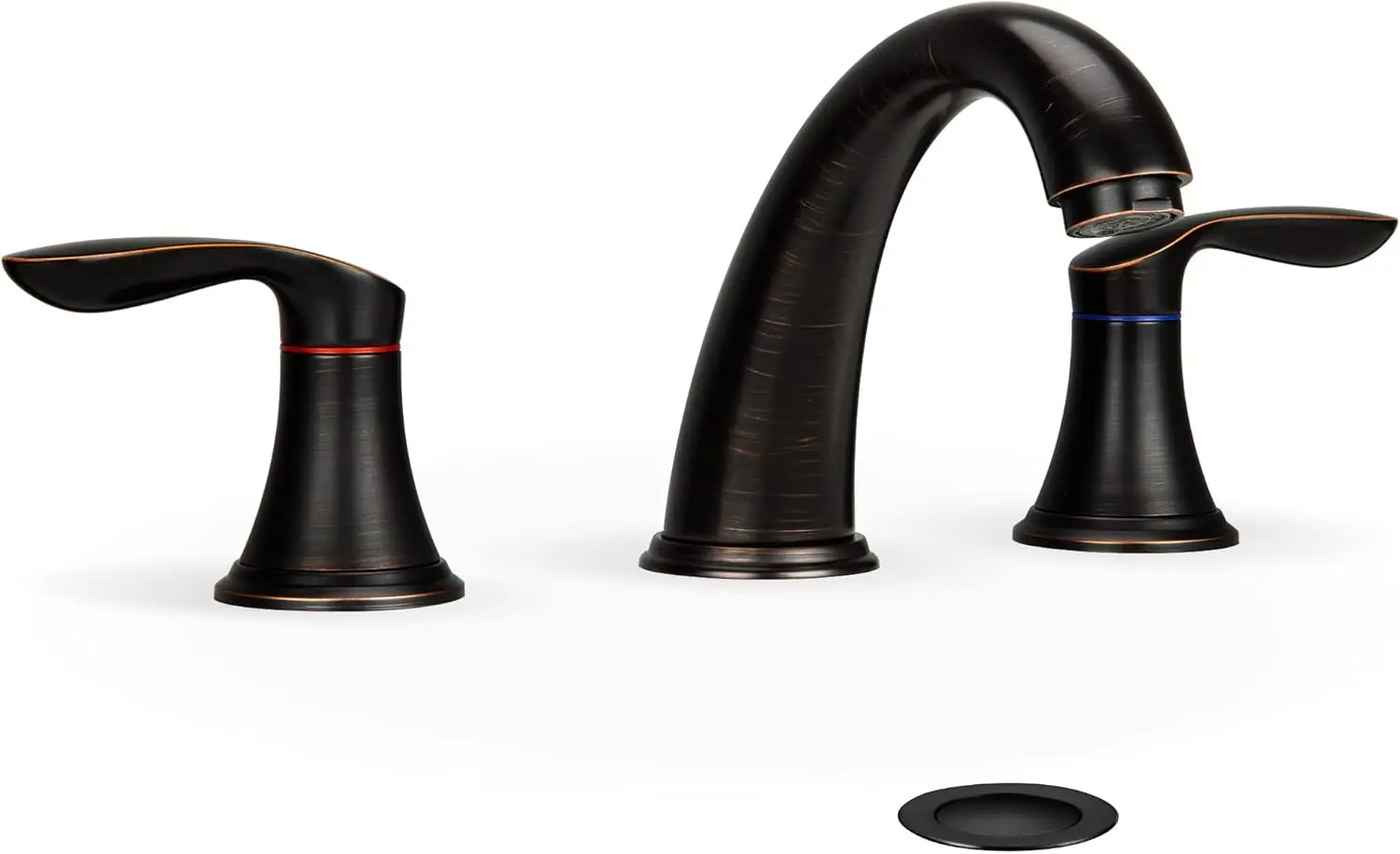 3-Hole Widespread Oil Rubbed Bronze Bathroom Faucet with Pop-Up Drain & Lead-Free Hose
3-Hole Widespread Oil Rubbed Bronze Bathroom Faucet with Pop-Up Drain & Lead-Free Hose