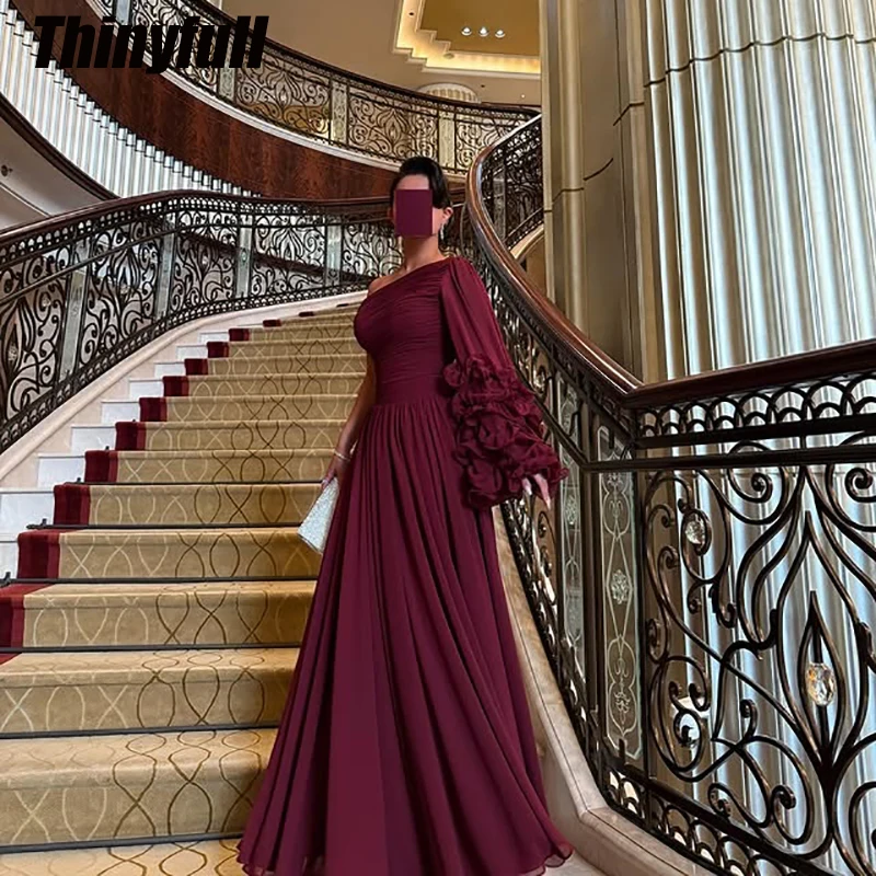 Thinyfull A-line Arab Prom Dresses Chiffon One Shoulder Evening Dress Dubai Long Holiday Style Gowns Robe De Soirée Customized
Thinyfull A-line Arab Prom Dresses Chiffon One Shoulder Evening Dress Dubai Long Holiday Style Gowns Robe De Soirée Customized