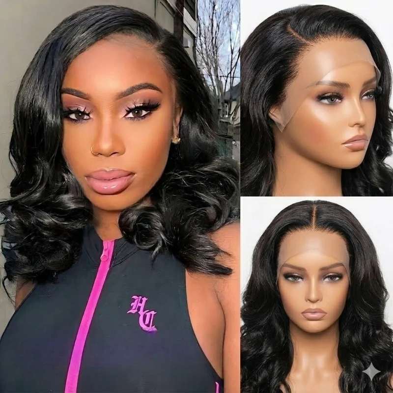 13x4 HD synthetic Lace Front Wigs Pre Plucked Glueless Wig Bob Wigs for Black Women Body Wave Lace Frontal Wigs 14 Inch
13x4 HD synthetic Lace Front Wigs Pre Plucked Glueless Wig Bob Wigs for Black Women Body Wave Lace Frontal Wigs 14 Inch