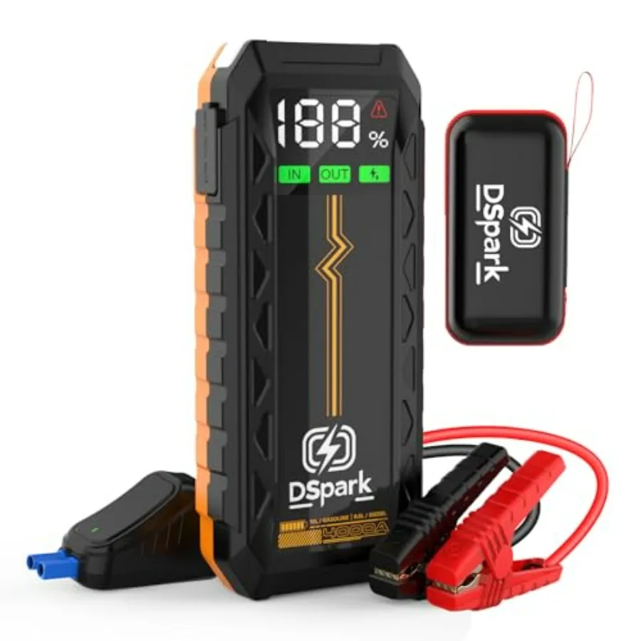 Heavy-Duty 4000A Jump Starter 12V Car Battery Booster with USB Quick Charge Safety Protection for Large Engines Up to 8.5L Dies
Heavy-Duty 4000A Jump Starter 12V Car Battery Booster with USB Quick Charge Safety Protection for Large Engines Up to 8.5L Dies