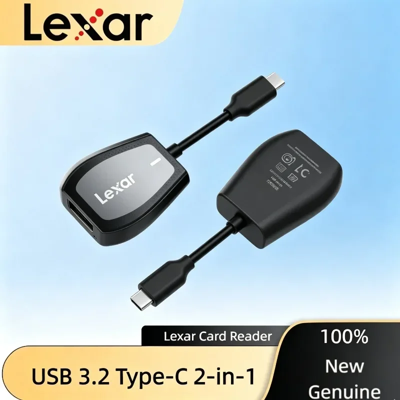 Lexar Reader Dual-Slot Supports SD and microSD UHS-II Cards Up To 312MB/s Read for Laptop Desktop Professional Type-C USB 3.2
Lexar Reader Dual-Slot Supports SD and microSD UHS-II Cards Up To 312MB/s Read for Laptop Desktop Professional Type-C USB 3.2