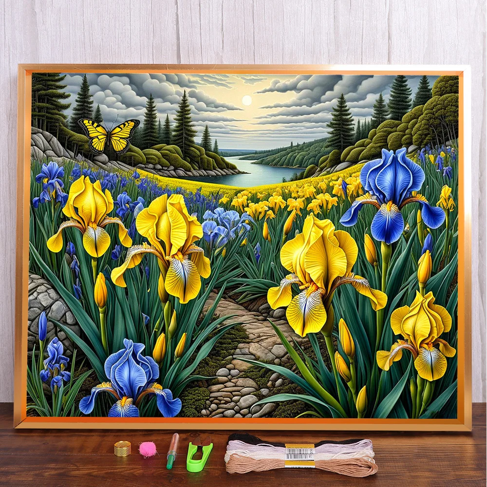 Flowers Iris Landscape Cross-Stitch Complete Kit Embroidery Handmade Handicraft Painting Handiwork Magic Home Decor Wholesale
Flowers Iris Landscape Cross-Stitch Complete Kit Embroidery Handmade Handicraft Painting Handiwork Magic Home Decor Wholesale