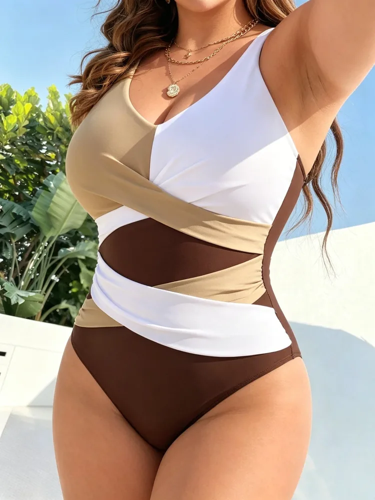 2026 Color Block Criss Cross One Piece Swimsuit Women Tummy Control Push Up Swimwear Beach Vacation Summer Corset Bodysuit Tops
2026 Color Block Criss Cross One Piece Swimsuit Women Tummy Control Push Up Swimwear Beach Vacation Summer Corset Bodysuit Tops