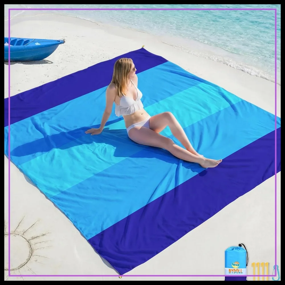 Waterproof Sandproof Beach Blanket, 78x81 inches, Lightweight with Stakes for Travel Camping
Waterproof Sandproof Beach Blanket, 78x81 inches, Lightweight with Stakes for Travel Camping