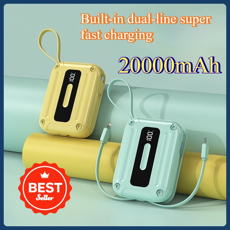 Mini Power Bank with Fast Charging and Cable Small and Portable with Large Capacity and Built-in Cable
Mini Power Bank with Fast Charging and Cable Small and Portable with Large Capacity and Built-in Cable