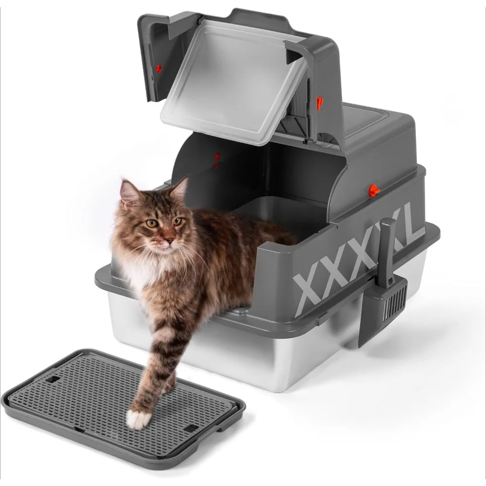 XXXXL Лоток из нержавеющей стали, 28 дюймов Д x 20 дюймов Ш x 17 дюймов В Очень большой кошачий лоток для кошачьего котенка для мейн-кота, закрытые металлические лотки, Cu
XXXXL Лоток из нержавеющей стали, 28 дюймов Д x 20 дюймов Ш x 17 дюймов В Очень большой кошачий лоток для кошачьего котенка для мейн-кота, закрытые металлические лотки, Cu