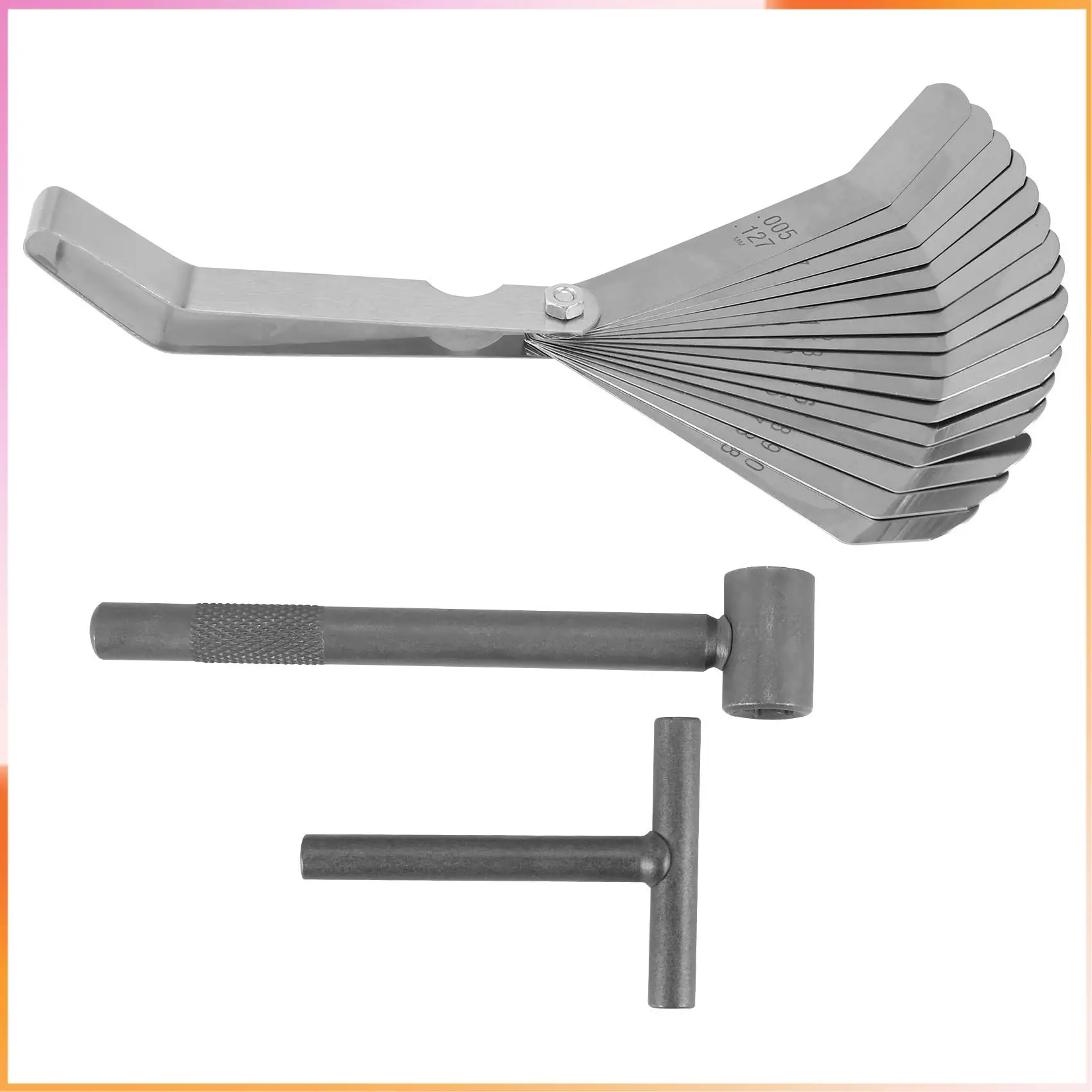 A93Z 3 Pcs Engine Valve Screw Adjusting Spanner Tool Valve Clearance Adjustment Tools + Feeler Gauge 0.005 - 0.020 Inch
A93Z 3 Pcs Engine Valve Screw Adjusting Spanner Tool Valve Clearance Adjustment Tools + Feeler Gauge 0.005 - 0.020 Inch