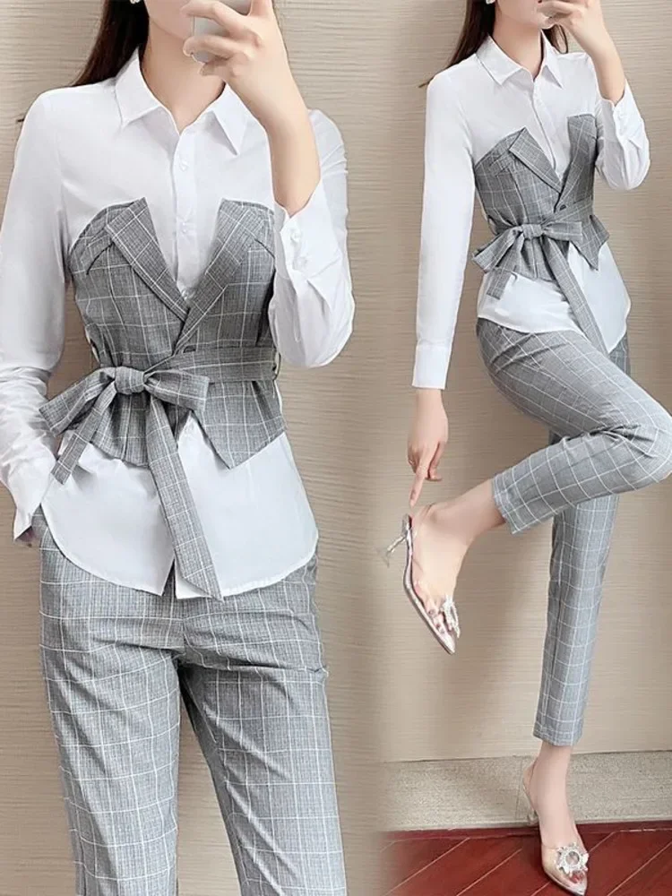 Two-piece Set Women's Fashion Professional Elegant Business Casual Single Breasted Blazer Clothes Summer Autumn Spring 2024 N695
Two-piece Set Women's Fashion Professional Elegant Business Casual Single Breasted Blazer Clothes Summer Autumn Spring 2024 N695