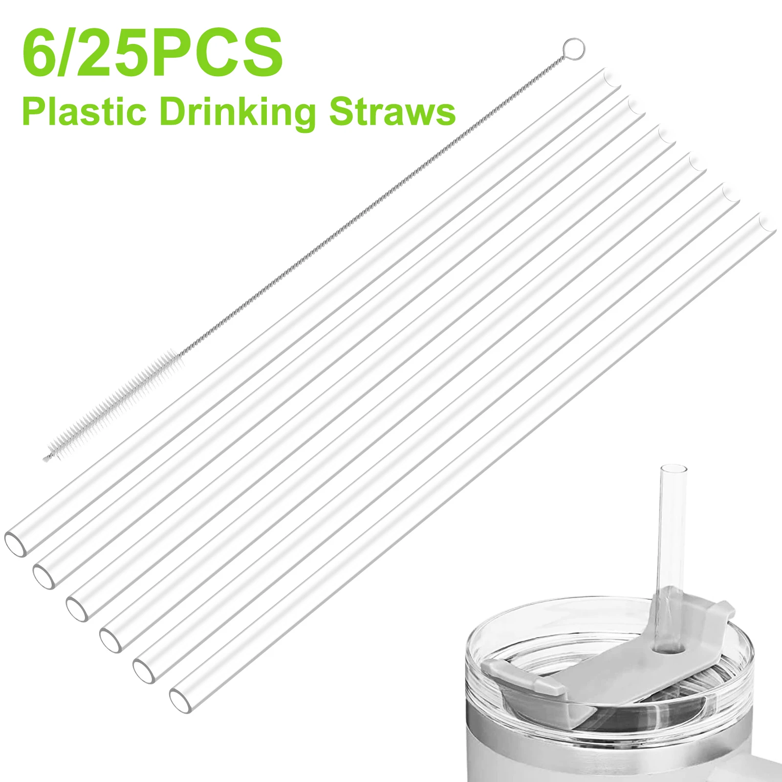 6/25Pcs Plastic Straws Set with Cleaning Brush 11.85 Inch Long BPA Free Clear Drinking Straws for Smoothies Tea Juice Milkshakes
6/25Pcs Plastic Straws Set with Cleaning Brush 11.85 Inch Long BPA Free Clear Drinking Straws for Smoothies Tea Juice Milkshakes