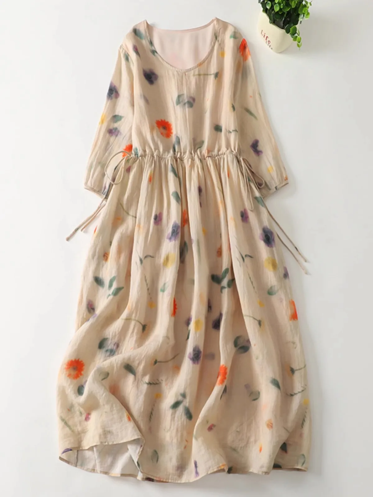 Vintage Bohemian Holiday Beach Dress 2025 New Summer Casual Loose Drawstring Half Sleeve Midi Dress for Women ropa de mujer
Vintage Bohemian Holiday Beach Dress 2025 New Summer Casual Loose Drawstring Half Sleeve Midi Dress for Women ropa de mujer