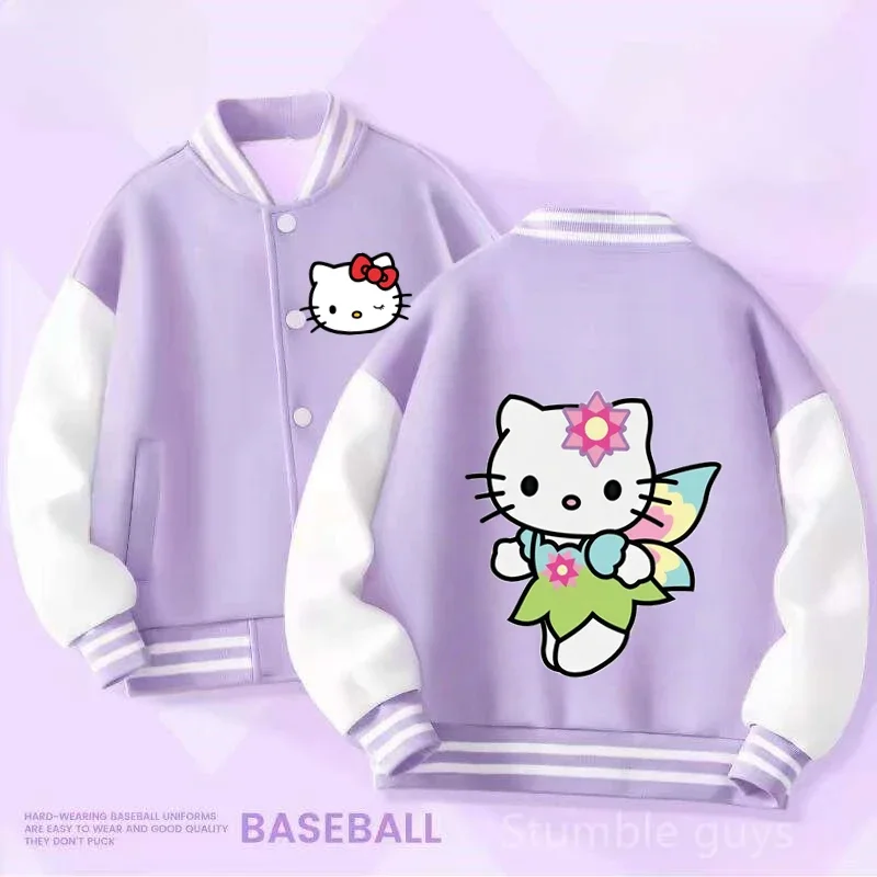 Бейсбольная куртка Sanrio Hello Kitty для детей от 3 до 14 лет, одежда для мальчиков и девочек, модное пальто на весну и осень
Бейсбольная куртка Sanrio Hello Kitty для детей от 3 до 14 лет, одежда для мальчиков и девочек, модное пальто на весну и осень