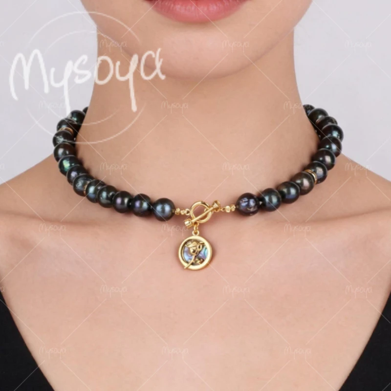 MYSOYA 12-15mm Large Black Edison Pearl Necklace, Abalone Shell Pendant, for Birthday/ Wedding/ Mother's Day Gift A0867
MYSOYA 12-15mm Large Black Edison Pearl Necklace, Abalone Shell Pendant, for Birthday/ Wedding/ Mother's Day Gift A0867