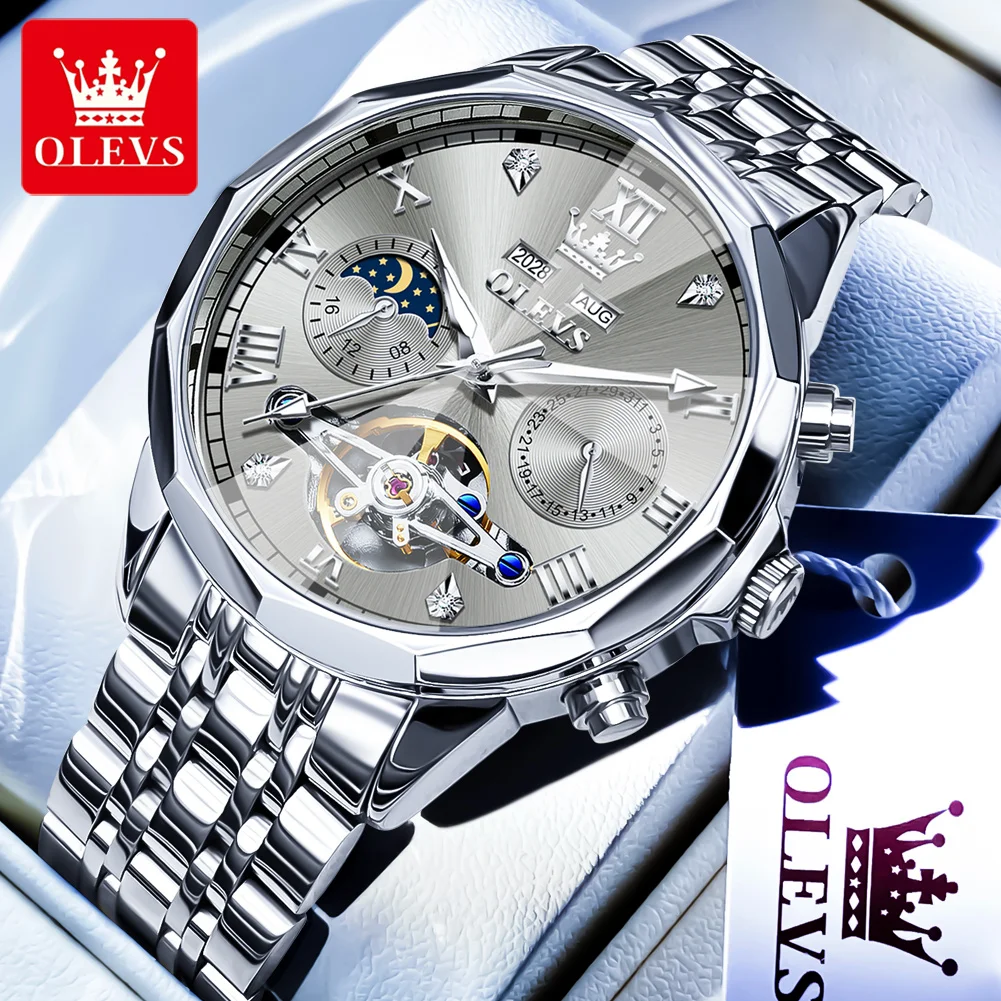 OLEVS Men's Watches Automatic Mechanical Business Wristwatch Waterproof Stainless Steel Strap Watch for Man Skeleton Tourbillon
OLEVS Men's Watches Automatic Mechanical Business Wristwatch Waterproof Stainless Steel Strap Watch for Man Skeleton Tourbillon
