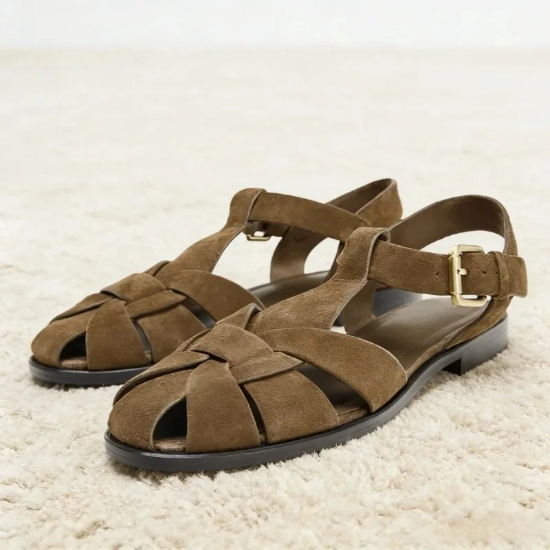 Women's Sandals Designer Suede Retro Flat Sandals Fashion Hollow Gladiator Shoes for Women 2026 Summer Beach Shoes Zapatos Mujer
Women's Sandals Designer Suede Retro Flat Sandals Fashion Hollow Gladiator Shoes for Women 2026 Summer Beach Shoes Zapatos Mujer