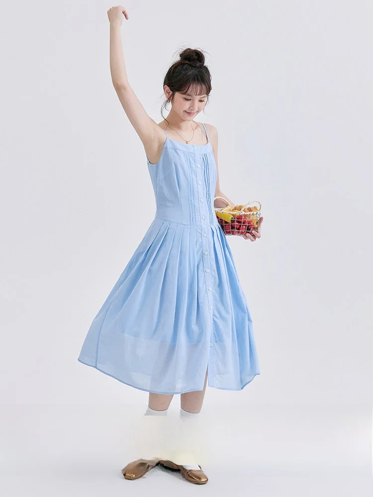 Blue Pure Cotton Gored Skirt Dress Women's Summer New Style Gathered Waist Long Dress AMUU Original Design Commute Style Kore...
Blue Pure Cotton Gored Skirt Dress Women's Summer New Style Gathered Waist Long Dress AMUU Original Design Commute Style Kore...
