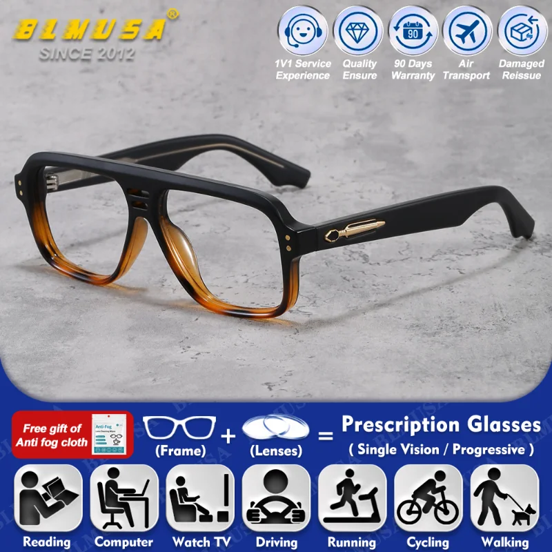 BLMUSA (XL) Business Men Pilot Design Prescription Myopia Glasses Classic Oversize Frame Polarized Multifocal Optical Eyeglasses
BLMUSA (XL) Business Men Pilot Design Prescription Myopia Glasses Classic Oversize Frame Polarized Multifocal Optical Eyeglasses