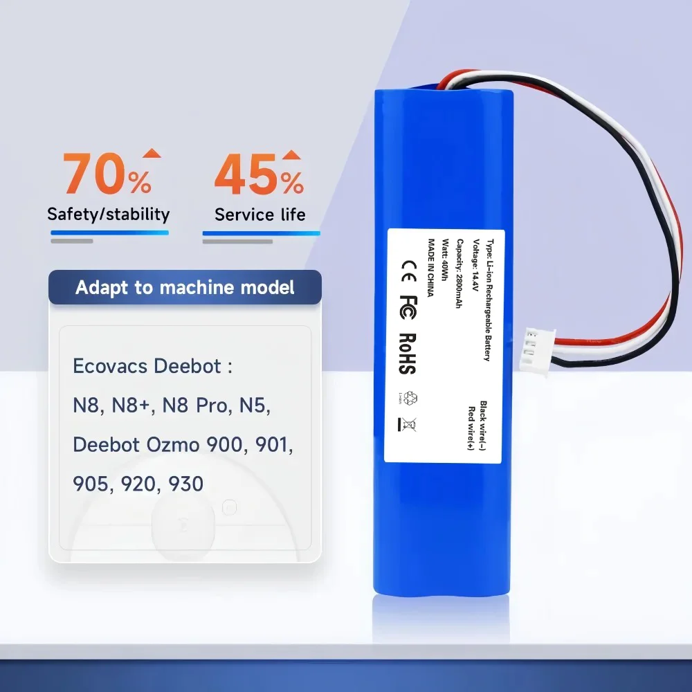 3500mAh Replacement Battery for Ecovacs Deebot Ozmo 900 901 905 920 930 937 N8 Pro Robot Vacuum Cleaner 14.4V Li - ION Battery
3500mAh Replacement Battery for Ecovacs Deebot Ozmo 900 901 905 920 930 937 N8 Pro Robot Vacuum Cleaner 14.4V Li - ION Battery