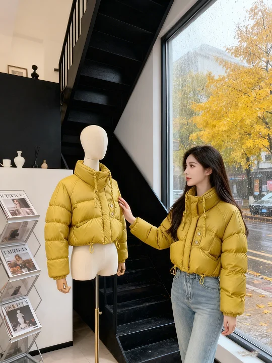 Новая утепленная желтая куртка-пуховик 2025 года, короткая, с хлопковой подкладкой, зимняя одежда для женщин, модная.
Новая утепленная желтая куртка-пуховик 2025 года, короткая, с хлопковой подкладкой, зимняя одежда для женщин, модная.